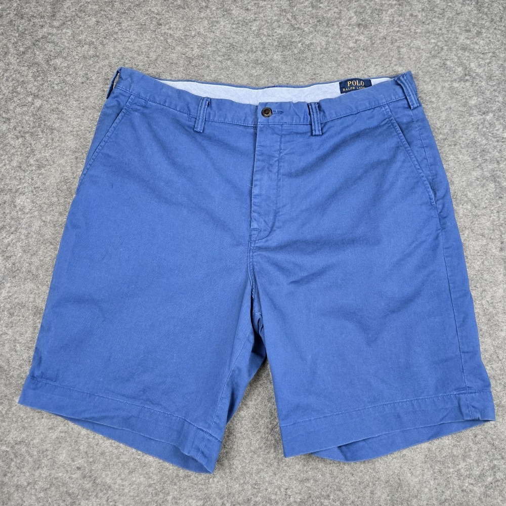 Polo Ralph Lauren Stretch Classic Fit Blue Chino Shorts Size 36 Preppy Casual